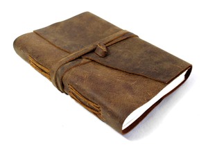Promotional Luxury Gift Items High Quality Handmade Recycled Cotton Paper Light Brown Color Stone <b>Work</b> Buffalo Leather Journal - Product Image 2