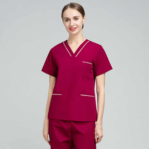 Ensembles de gommage uniformes d'infirmière d'été de haute qualité ensembles de salle d'opération dessinés à la main en polyester-coton à manches courtes minces - Product Image 3