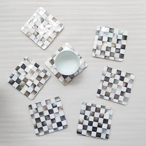 Top ventes mère de perle sous-verres prix le plus bas mosaïque MOP incrustation boisson caboteur expédition mondiale - Product Image 5