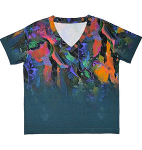 Camisetas de Mujer al por Mayor, Premium, 100% Algodón, Diseño Personalizado con Estampado Digital, Manga Corta, Cuello en V, Antibolitas, Transpirables - Product Image 5