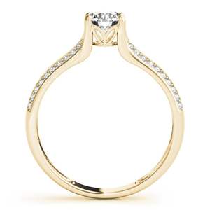 Solitario de diamantes de corte redondo con acentos, conjunto nupcial, anillo de bodas para ella/mujer - Product Image 2