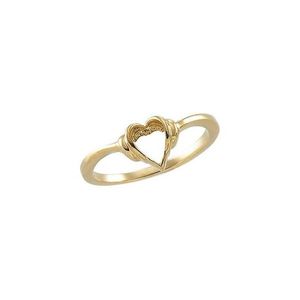 Stuller 14K Gold-Plated Heart Engagement <b>Ring</b> Trendy Religious Style with 10186:26324P Inlay Claws 14KY Brass Material - Product Image 1