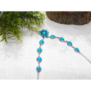 Collar de joyería turquesa de Plata de Ley 925 hecho a mano para mujer, collar con colgante de piedras preciosas naturales, regalo de moda para mujer - Product Image 4