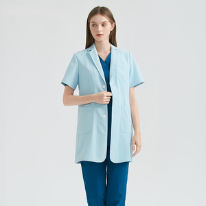 Conjunto de exfoliación de enfermería para mujer de alta calidad Joggers ajustados Nuevo traje con Spandex para el trabajo hospitalario tejido de tela de punto - Product Image 1