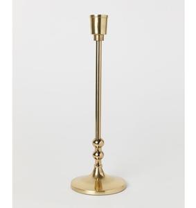 Modern <b>Gold</b> <b>Candle</b> Holder with Cylindrical Stem and Circular Handle on Round Base Minimalist Accent for Tabletop - Product Image 3