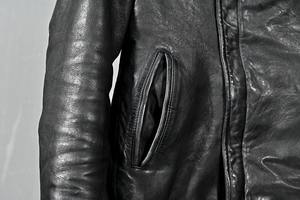 Peau de vache en cuir véritable moto veste Slim Style hommes noir Vintage épais imperméable coupe-vent - Product Image 5