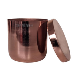 Vente en gros de bougeoirs et bocaux à bougies uniques martelés en cuivre pur gravé avec logo personnalisé bougeoir vide parfumé à la cire de soja - Product Image 2