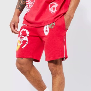 Nuevo diseño de moda, venta al por mayor, ropa de calle de verano, pantalones cortos de hip hop, pantalones cortos de sudor estampados informales con logotipo personalizado para hombres - Product Image 1