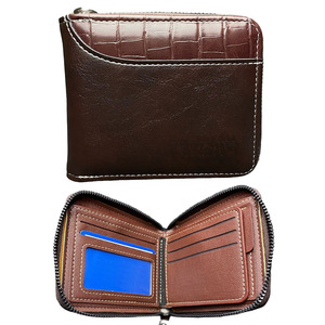 Unisex người đàn ông của lâu Dài Da Bò Ví da với dây kéo đóng cửa và RFID tính năng dài Polyester Lót PURSE - Product Image 1