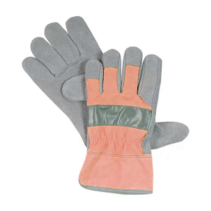 Venta al por mayor de fábrica Guantes de seguridad laboral industrial de cuero de vaca de doble palma Protección de trabajo de soldadura al aire libre mejorada 2025 - Product Image 3