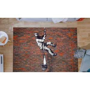 Alfombra con Estampado de Grafiti de Banksy: Arte de la Celda de Lectura, Alfombra Antideslizante, con Pelo Suave - Product Image 1