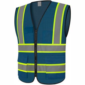 Gilet de sécurité réfléchissant pour hommes femmes 6 poches gilet de travail de construction haute visibilité - Product Image 6