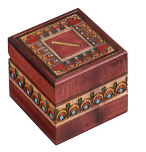 Caja de almacenamiento de madera uxury cacia con tapa, diseño impreso, precio al por mayor - Product Image 3