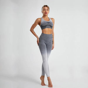 New Arrival Wholesale <b>Seamless</b> 2-Pieces Yoga Set Sweat-Wicking Sports Bra & Short <b>Leggings</b> for <b>Women</b> - Product Image 1