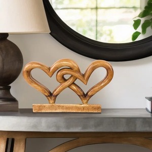 Metal dorado flamenco pájaros corazón escultura elegante mesa ornamento artístico decorativo acento para casas con estilo moderno - Product Image 5