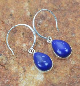 925 boucles d'oreilles classiques en argent massif bijoux pour femmes 925 en argent Sterling Lapis pierres précieuses Style Boho boucles d'oreilles faites à la main cadeau maman - Product Image 2