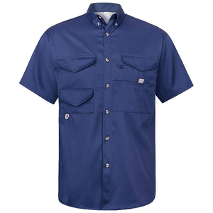 Chemise de pêche à manches courtes à deux poches personnalisée pour l'extérieur, chemise à boutons à séchage rapide, tactique décontractée pour homme, UPF 50 - Product Image 4
