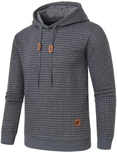 Sweat-shirt à capuche en molleton français écologique pour homme, 300g, coupe classique, décontracté, automne, coton, avec poche et patch logo - Product Image 2