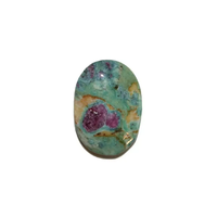 Pierre naturelle roulée en rubis fuchsite vert rose, gemmes plates ovales pour la paume de la main, cristal de guérison 25-30mm, excellente qualité, style art populaire