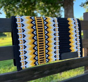 Couverture de selle occidentale en laine de qualité supérieure Tapis d'équitation fait à la main Couverture équestre personnalisée durable Produit de vente chaud d'Inde - Product Image 5