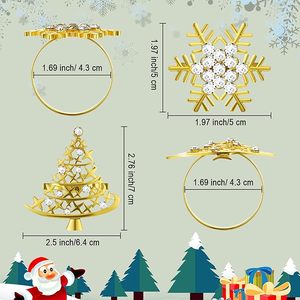 Increíble plata alemana copo de nieve plata esterlina, servilletero de papel Navidad copo de nieve Rhinestone servilletero anillo Mesa Decoración Bodas - Product Image 3