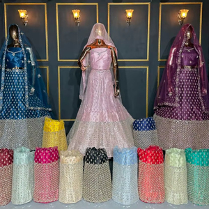 Colección Trendiness Full Net Choli con bordado Dori Mirror Work y piedras Jarkan en 20 opciones de color y 10 nuevos diseños - Product Image 1