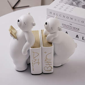 H.M.A artisanat élégant décor sculpture moderne chrome serre-livres ensemble de table élégant étagère affichage maison luxe design - Product Image 3