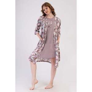 KADIN P.SUPREM KISA KOL TUNIK+ 3/4KOL SABAHLIK TAKIM - BEIGE - BEIGE - Product Image 2