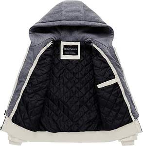 Top Quality Wholesale Latest Style <b>Men's</b> Faux Leather Hooded <b>Trucker</b> <b>Jacket</b> with Sherpa Lining Classic Leather <b>Jacket</b> 2024 - Product Image 3