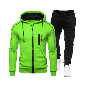 Sweats à capuche et pantalons de survêtement personnalisables en gros pour hommes Ensembles de vêtements de sport à cordon de serrage de couleur contrastée - Product Image 5