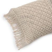 Taie d'oreiller décorative en macramé fait à la main en coton et laine design personnalisé d'Inde