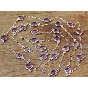 Collier en argent sterling 925 fait à la main avec lunette en améthyste naturelle pendentif de mode bijoux cadeau pour les femmes - Product Image 5