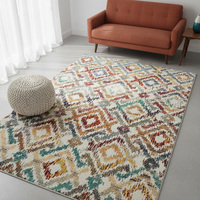 Tapis Erdenet en laine de Mongolie et PA à motif abstrait, respectueux de l'environnement, fabriqué à la machine - Collection Miracle N°2