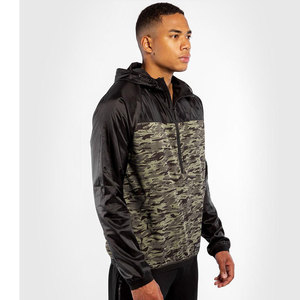 Sudadera con capucha de algodón 100% para hombre, con media cremallera y cuello alto, diseño patchwork, logotipo personalizado, OEM, estilo urbano, invierno, venta al por mayor - Product Image 1