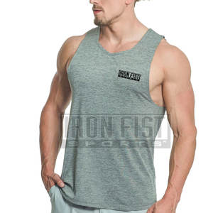 Camiseta sin mangas de entrenamiento de secado rápido con logotipo personalizado para hombre, Camiseta deportiva para gimnasio con diseño de punto informal para culturismo, ropa informal - Product Image 1