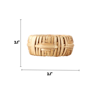Ensemble d'anneaux de serviette en bois tissés à la main |   Anneaux de table ronds en rotin naturel pour la décoration de table, mariages, fêtes, et la mise en place de table de style campagnard - Product Image 3