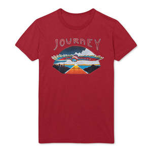T-shirt da uomo con stampa grafica Journey Flying, 100% cotone, oversize, stampa DTG personalizzata, rosso - Taglia M - Product Image 1
