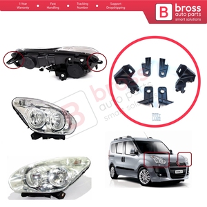 Soporte de Reparación para Faros Delanteros BHL500+BHL501, Juego de Soportes Izquierdo y Derecho para Doblo MK2 263 2010-2014 Pre-Facelift 51810671 51 - Product Image 5