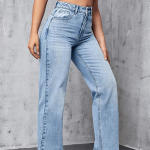 Wholesale Custom Logo <b>Baggy</b> <b>Women's</b> Denim <b>Jeans</b> Breathable Washable and Quick Dry Plus Size <b>Women's</b> Pants Breathable OEM - Product Image 4