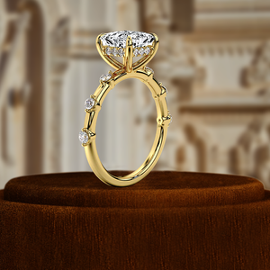 Anillo de Diamante Cultivado en Laboratorio con Corte Princesa de 1 Quilate, Anillo de Compromiso con Diamantes en Pavé, Anillo Delicado, Anillo de Oro Blanco de 14 Quilates, Certificado IGI - Product Image 6