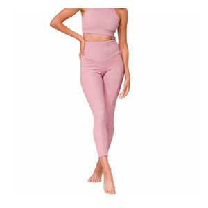 Leggings Deportivos de Cintura Alta con Bolsillos Laterales, Elásticos, Transpirables, de Algodón y Bambú, Color Amarillo, Sostenibles - Product Image 6