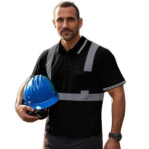 เสื้อโปโลสะท้อนแสงสำหรับผู้ชายรุ่นยอดนิยม เสื้อยืดสะท้อนแสงเพื่อความปลอดภัยสำหรับผู้ชาย แขนสั้น - Product Image 1