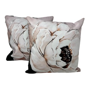 Set di Cuscini Decorativi Jet-Line a 2 Pezzi con Design a Rosa, 40x40 cm, per Interni ed Esterni, con Imbottitura - Product Image 1