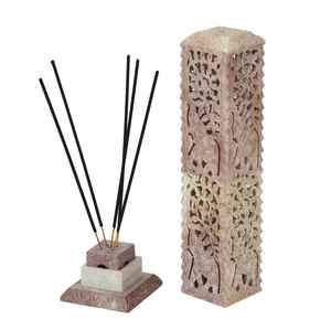 Porte-encens en pierre de savon naturelle de haute qualité, fait à la main, avec un design de sculpture raffiné, pour les grossistes en gros - Product Image 1