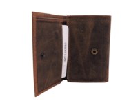 Porte-cartes vintage en cuir véritable avec blocage RFID, plusieurs emplacements, fin et élégant pour poche avant, design minimaliste, usage quotidien