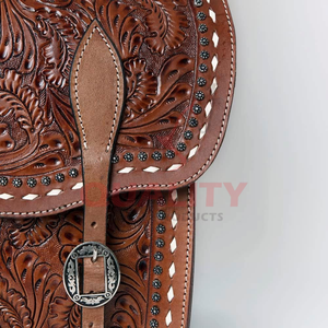 Vente en gros de sacs de selle de cheval en cuir avec logo au design personnalisé, conçus pour résister au style et à la fonction, idéaux pour l'équitation et le trekking - Product Image 3