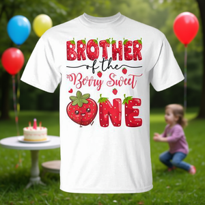 Maglietta per il Primo Compleanno 'Brother of the Berry Sweet One' con Fragola per Occasioni Promozionali - Product Image 3