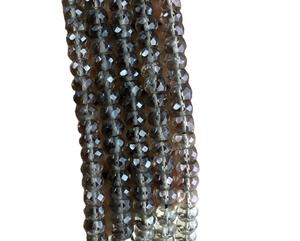 ลูกปัดควอทซ์สโมคกี้ธรรมชาติแบบวงแหวนเหลี่ยมเพชรพลอยขนาดเล็กคริสตัลบำบัดแบบหลวมสำหรับทำสร้อยคอเครื่องประดับ - Product Image 1