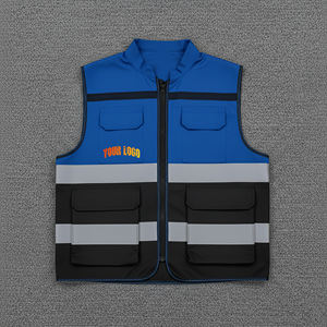 Chaleco de Seguridad Reflectante de Alta Visibilidad ANSI Clase 1 de 2 Colores OEM, Impermeable, con LED Intermitente, Logotipo Personalizado, 2 Tonos, para Hombre - Product Image 2