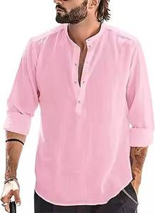 2025 nueva llegada camisa de cuello mandarín para hombre transpirable Casual manga corta Tops/Stock. - Product Image 6